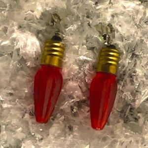 •SOLD• Red Xmas Bulb Earrings